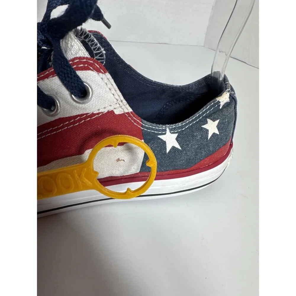 Converse All Star Low Top Sneakers American Flag Print Canvas Size 8.5 Mens - Picture 11 of 16